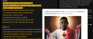 screenshot from rap genius